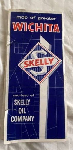 lot 9441 image: Vintage Map of Greater Wichita Courtesy of SKELLY OIL COMPANY - Nice Condition for its age