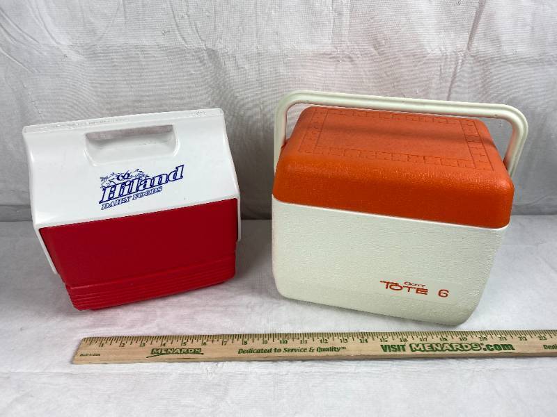 lot 9445 image: Lot of 2 nice and Clean Lunch  Tote Sized Coolers - No smells Clean