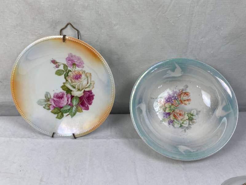 lot 9458 image: Lot of 2 German Oval Dishes w Hangers - One Marked P.K. SILESIA with a German Eagle,&nbsp The other Marked T.P.C-O. Co. 6201 SEMI-VFT - WOW
