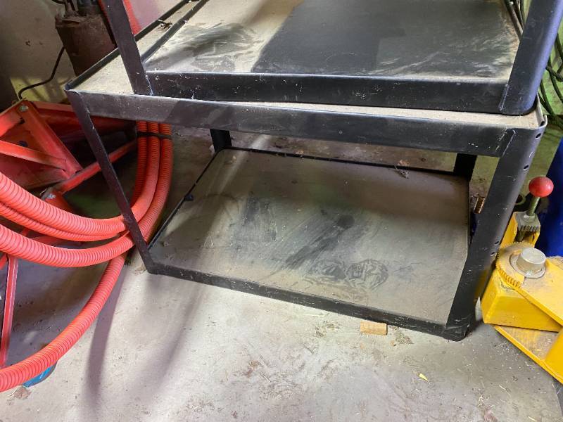 lot 9977 image: Heavy Duty Metal Shelf - See Pics for Measurements