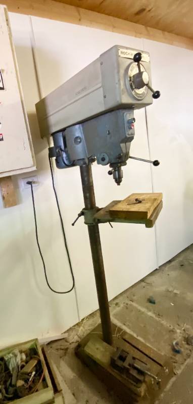 lot 9990 image: Variable Speed Drill Press - Rockwell  Delta 1725 RPM Motor - SEE VIDEO - Series No. 15-655 - These Babies are Expensive