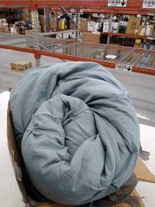 lot 5341 image: Amazon Basics Pinch Pleat Down Alternative Comforter, King, Spa Blue