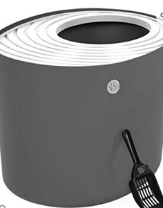 lot 5343 image: IRIS Top Entry Cat Litter Box with Cat Litter Scoop, Large