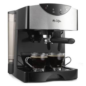 lot 5349 image: Mr.Coffee 2 Shot Pump Espresso & Cappuccino Maker, Black