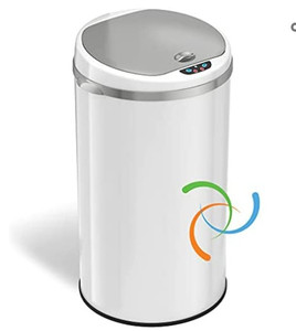 lot 5350 image: iTouchless 8 Gallon Touchless Sensor Trash Can