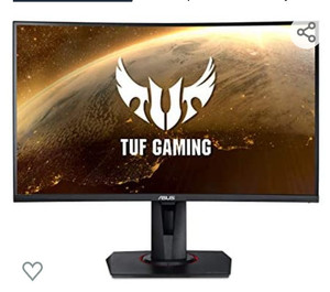 lot 5458 image: ASUS TUF Gaming VG27VQ 27�� Curved Monitor, 1080P Full HD, 165Hz (Supports 144Hz) 1ms, Extreme Low Motion Blur, Eye Care, DisplayPort HDMI,Black