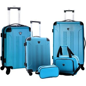 lot 5465 image: Travelers Club Chicago Plus Carry-On Luggage and Accessories Set,5 Piece