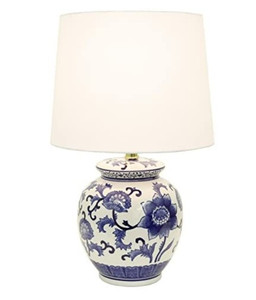 lot 5483 image: Decor Therapy Blue and White Ceramic Table Lamp
