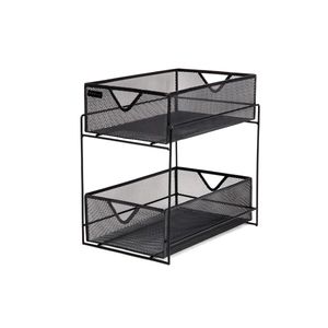 lot 5504 image: Mind Reader 2 Tier Metal Mesh Storage Baskets Organizer