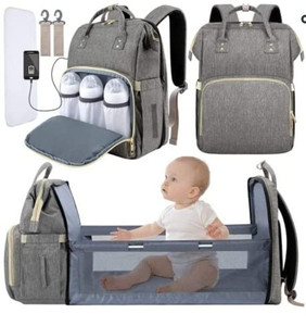 lot 5545 image: Living Traveling Sharing 3 in 1 Diaper Bag Backpack Organizer, Portable Mummy Bag