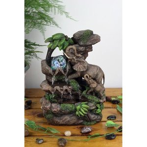 lot 5576 image: OK Lighting ResinFibreglass Elephant Table Top Fountain