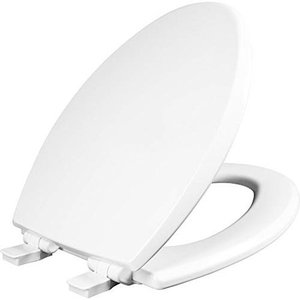 lot 5619 image: Mayfair Kendall Slow-Close, Enameled Wood Toilet Seat, Elongated,White,lid has scuff marks on it