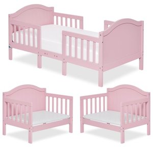 lot 5667 image: Dream On Me Portland 3 in 1 convertible Toddler Bed, Pink