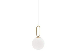 lot 5692 image: Vidalite Modern Glass Globe Pendant Light 60W, Adjustable Height,2pk