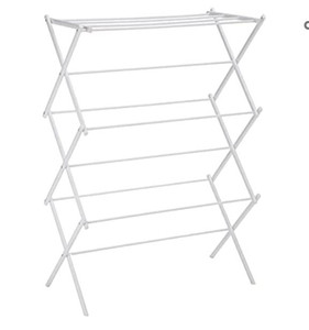 lot 52763 image: Amazon Basics Folding Laundry Rack, 41.8in.H x 29.5in.W, White