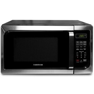 lot 1197 image: Farberware - Classic 0.9 in Cu. Ft. Countertop Microwave with Speed Cooking Damage See Pictures