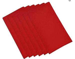 lot 1205 image: ITOS365 100% Cotton Dinner Napkins Red Cloth Napkin - 6 Pack (18 inches x 18 inches) Soft and Comfortable - Durable Hotel Quality - Ideal for Events and Regular Home Use