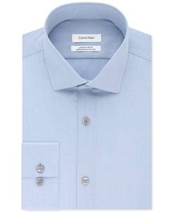 lot 1217 image: Calvin Klein Mens Steel Extra-Slim Fit Non-Iron Performance Herringbone Dress Shirt