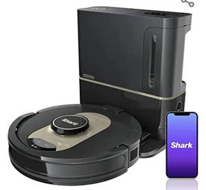 lot 1220 image: Shark AV2501AE AI Robot Vacuum with XL HEPA Self-Empty Base, Bagless, 60-Day Capacity, LIDAR Navigation, Perfect for Pet Hair, Compatible with Alexa, Wi-Fi Connected, Carpet & Hard Floor, Black