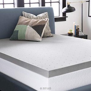 lot 20212 image: LUCID 3 Inch Bamboo Charcoal Memory Foam Mattress Topper - King