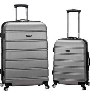 lot 20260 image: ROCKLAND MELBOURNE HARDSIDE EXPANDABLE SPINNER WHEEL LUGGAGE , SLIVER, 2PIECE SET