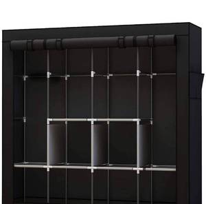lot 20280 image: UNDEAR PORTABLE CLOSET LARGE WARDROBE CLOSET CLOTHING ORGANIZER W 6 STORAGE SHELFS, BLACK