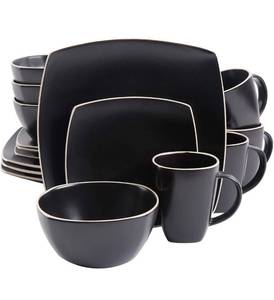 lot 20883 image: GIBSON HOMEWARES SOHO LOUNGE MATT BLACK DINNERWARE SET
