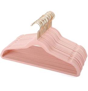lot 20886 image: ROSE GOLD VELVET HANGERS 50 HANGERS TOTAL