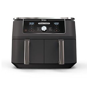 lot 20909 image: Ninja DZ401 Foodi 10 Quart 6-in-1 DualZone XL 2-Basket Air Fryer with 2 Independent Frying Baskets, Match Cook & Smart Finish to Roast, Broil, Dehydrate & More for Quick, Easy Family-Sized Meals, Grey