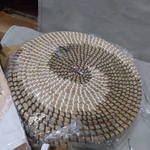 lot 20937 image: BOHO VIBE WALL BASKET DECOR, WICKER WALL DECOR