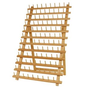 lot 24065 image: US Art Supply Premium Beechwood 120-Spool Sewing and Embroidery Thread Rack
