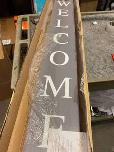 lot 24069 image: Outdoor 2in1 Welcome sign for Front Door, Vertical Welcome sign for Front Porch Standing,Welcome Home Sign,Porch Signs, Interchangeable 4ft Tall,Home Sweet Home Sign, Long, Wood,Farmhouse Porch Decor