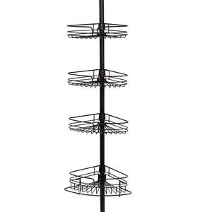 lot 24073 image: Zenna Home Shower Tension Pole Caddy, Bronze