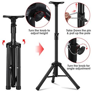 lot 24087 image: Studio Monitor Speaker Stands Adjustable Tripod DJ PA Speaker Stands Professional Tripod Structure, Adjustable Height,Carry Bag(2 Pack)