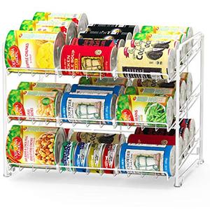lot 24089 image: SimpleHouseware Stackable Can Rack Organizer, White