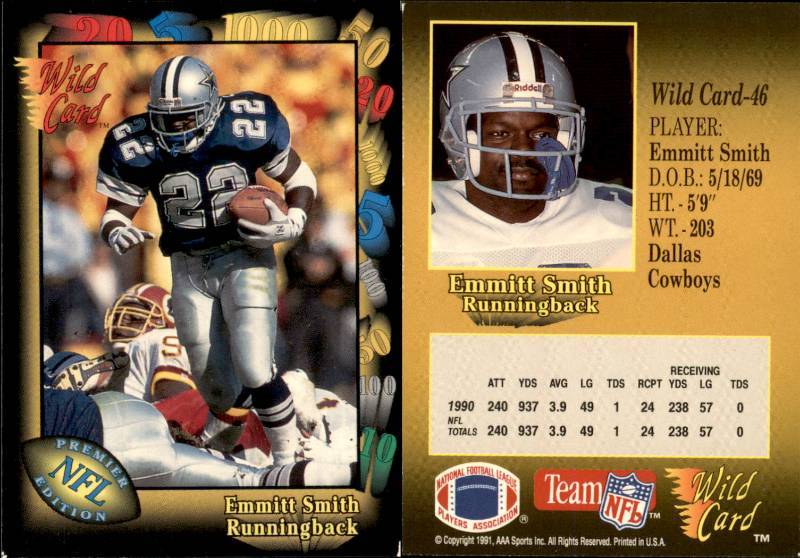 Football Card 1991 Wild Card NFL Premiere Edition | #46 Emmitt