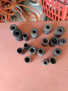 lot 57 image: short half inch impact sockets different sizes and makers