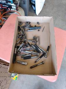 lot 111 image: flat of tap and die pieces