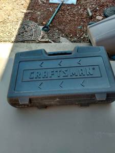 lot 112 image: new inbox Craftsman 14.4 volt flashlight and drill comes with two batteries and charger I made sure batteries charged up see if they worked