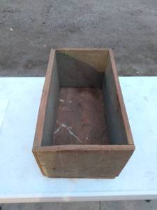 lot 288 image: old wood box 10 inches wide 18-in deep 9-in tall
