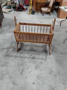 lot 299 image: baby cradle 37 in Long 21 inches deep 35 in tall