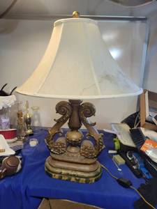 lot 1041 image: Vintage lamp shade is stained