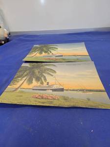 lot 1071 image: Two vintage oversize postcards