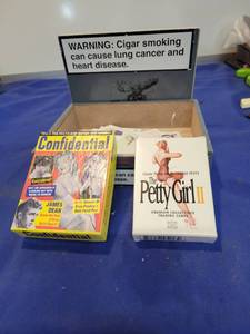 lot 1092 image: Cigar Box the pretty girl too collectible trading cards and confidential cards