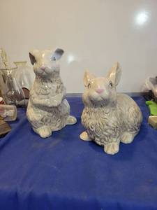 lot 1132 image: Two ceramic rabbit
