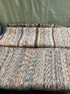 lot 9688 image: 38 x 24inch Brownish throw rug 41 x 24 other throw rug