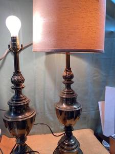 lot 9692 image: Brass lamps 36 12 inches talked about them with two shades
