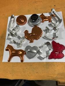 lot 9744 image: Mixed metal and one plastic  Cookie cutters