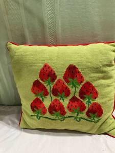 lot 9838 image: 14 x 13 strawberry pillow