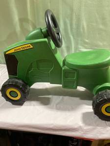 lot 9843 image: Toddlers John Deere tractor heavy duty plastic 21 12 inches long stands 15 inches